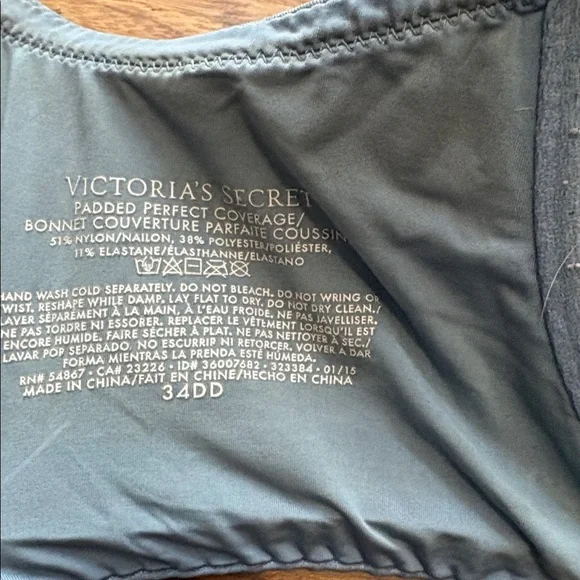 Victoria’s Secret Padded Perfect Coverage Bra 34DD Light Blue - Picture 7 of 7
